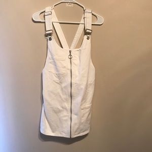 White denim overall dress